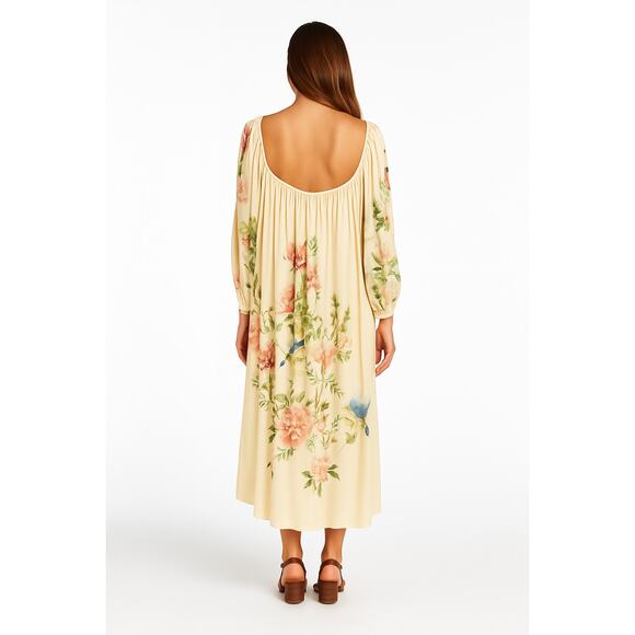 Johnny Was Byrdie Floral Boho Viscose Midi Dress - Picture 10 of 13